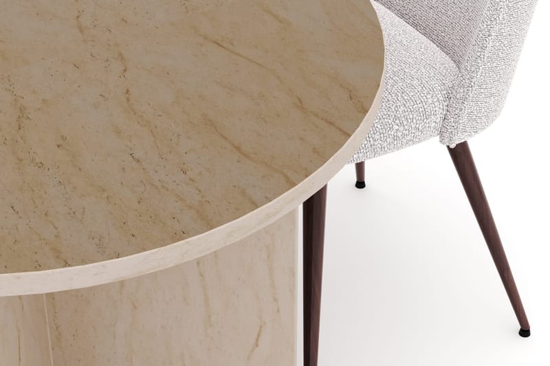 Dano Ruokapöytä 180 cm 4 Naira Plus Ruokatuolit - Travertiini / Valkoinen - Huonekalut - Pöytä & ruokailuryhmä - Ruokailuryhmä