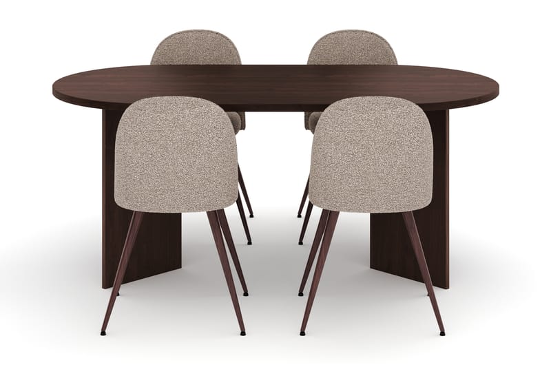 Dano Ruokapöytä 180 cm 4 Naira Plus Ruokatuolit - Pähkinä / Greige - Huonekalut - Pöytä & ruokailuryhmä - Ruokailuryhmä