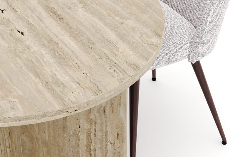 Dano Ruokapöytä 180 cm 4 Naira Plus Ruokatuolit - Travertiini / Valkoinen - Huonekalut - Pöytä & ruokailuryhmä - Ruokailuryhmä
