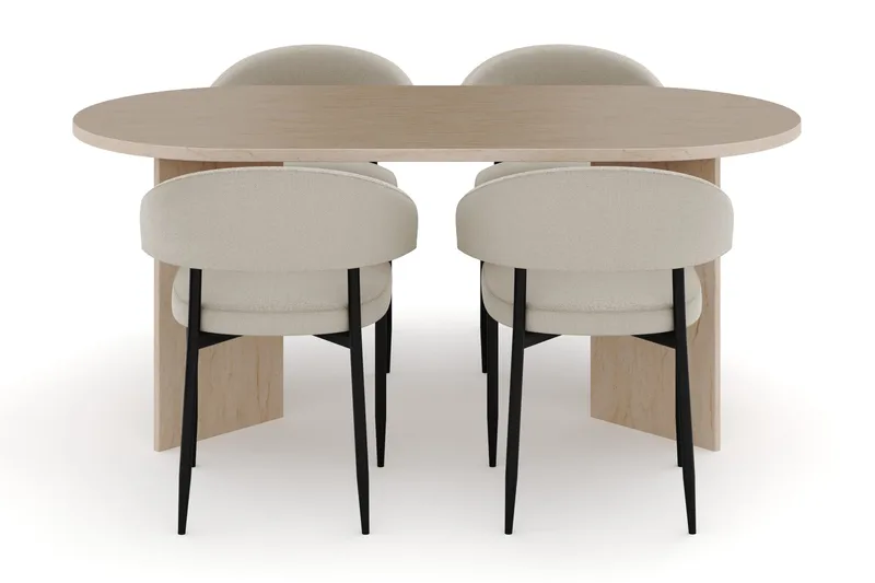 Dano Ruokapöytä 180 cm 4 Sawako Ruokatuolit - Travertiini / Beige - Huonekalut - Pöytä & ruokailuryhmä - Ruokailuryhmä