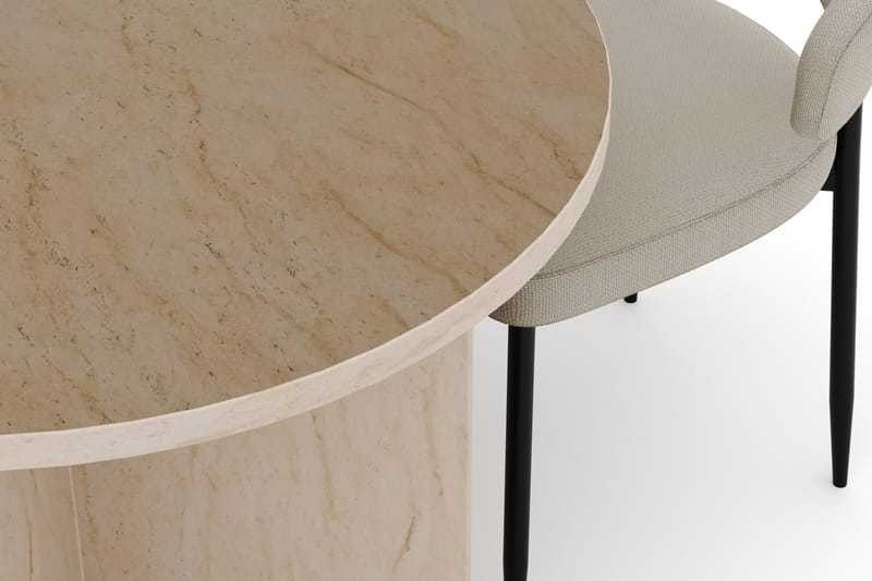 Dano Ruokapöytä 180 cm 4 Sawako Ruokatuolit - Travertiini / Beige - Huonekalut - Pöytä & ruokailuryhmä - Ruokailuryhmä