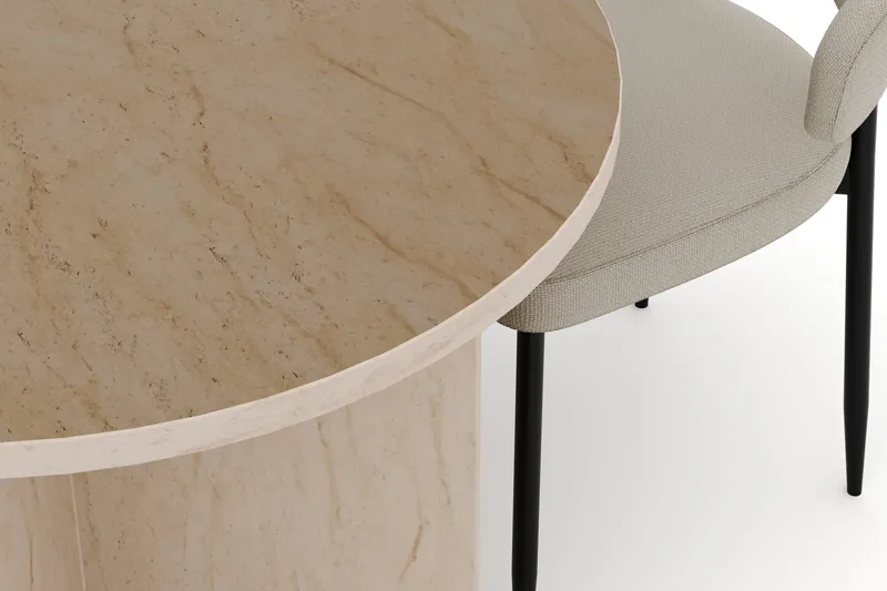 Dano Ruokapöytä 180 cm 4 Sawako Ruokatuolit - Travertiini / Beige - Huonekalut - Pöytä & ruokailuryhmä - Ruokailuryhmä