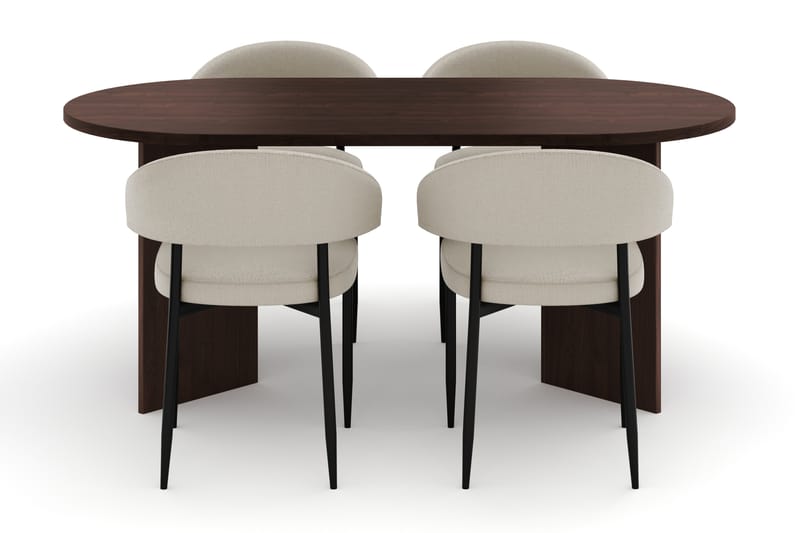 Dano Ruokapöytä 180 cm 4 Sawako Ruokatuolit - Pähkinä / Beige - Huonekalut - Pöytä & ruokailuryhmä - Ruokailuryhmä