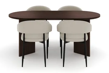 Dano Ruokapöytä 180 cm 4 Sawako Ruokatuolit - Pähkinä / Beige - Huonekalut - Pöytä & ruokailuryhmä - Ruokailuryhmä