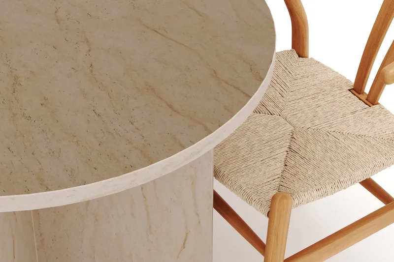 Dano Ruokapöytä 180 cm 6 Dastoori Ruokatuolit - Travertiini / Luonnonväri - Huonekalut - Pöytä & ruokailuryhmä - Ruokailuryhmä