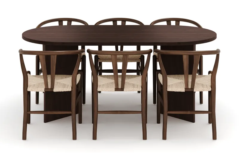 Dano Ruokapöytä 180 cm 6 Dastoori Ruokatuolit - Pähkinä - Huonekalut - Pöytä & ruokailuryhmä - Ruokailuryhmä