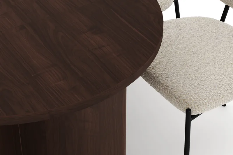 Dano Ruokapöytä 180 cm 6 Gemmiano Ruokatuolit - Pähkinä / Valkoinen Bouclé - Huonekalut - Pöytä & ruokailuryhmä - Ruokailuryhmä