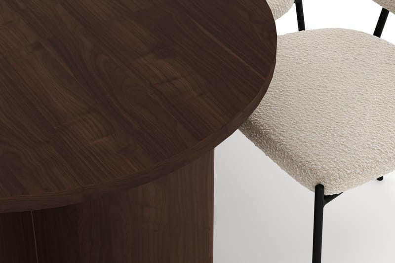 Dano Ruokapöytä 180 cm 6 Gemmiano Ruokatuolit - Pähkinä / Valkoinen Bouclé - Huonekalut - Pöytä & ruokailuryhmä - Ruokailuryhmä