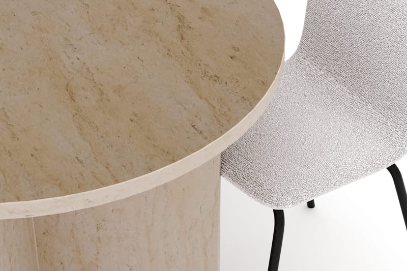 Dano Ruokapöytä 180 cm 6 Katy Ruokatuolit - Travertiini / Valkoinen - Huonekalut - Pöytä & ruokailuryhmä - Ruokailuryhmä