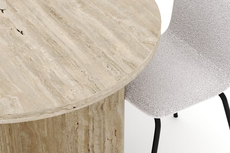 Dano Ruokapöytä 180 cm 6 Katy Ruokatuolit - Travertiini / Valkoinen - Huonekalut - Pöytä & ruokailuryhmä - Ruokailuryhmä