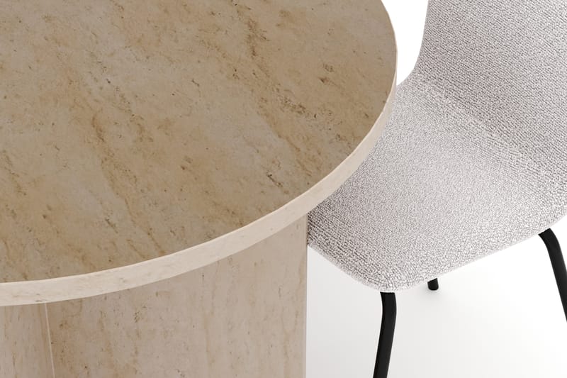 Dano Ruokapöytä 180 cm 6 Katy Ruokatuolit - Travertiini / Valkoinen - Huonekalut - Pöytä & ruokailuryhmä - Ruokailuryhmä