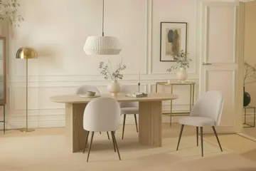 Dano Ruokapöytä 180 cm 6 Naira Plus Ruokatuolit - Travertiini / Valkoinen - Huonekalut - Pöytä & ruokailuryhmä - Ruokailuryhmä
