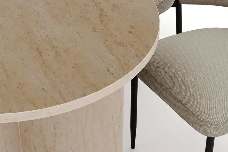 Dano Ruokapöytä 180 cm 6 Sawako Ruokatuolit - Travertiini / Beige - Huonekalut - Pöytä & ruokailuryhmä - Ruokailuryhmä