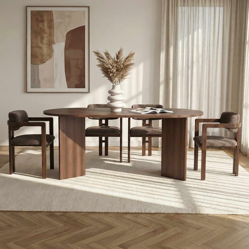 Dano ruokapöytä- ja tuolisetti 180x75x90 cm 5 osaa - Milano Walnut, Dark Walnut, Brown - Huonekalut - Pöytä & ruokailuryhmä - Ruokailuryhmä