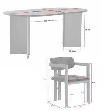 Dano ruokapöytä- ja tuolisetti 180x75x90 cm 5 osaa - Milano Walnut, Dark Walnut, White - Huonekalut - Pöytä & ruokailuryhmä - Ruokailuryhmä