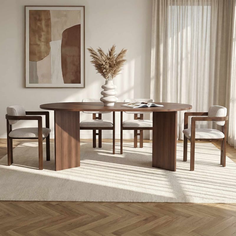 Dano ruokapöytä- ja tuolisetti 180x75x90 cm 5 osaa - Milano Walnut, Dark Walnut, White - Huonekalut - Pöytä & ruokailuryhmä - Ruokailuryhmä