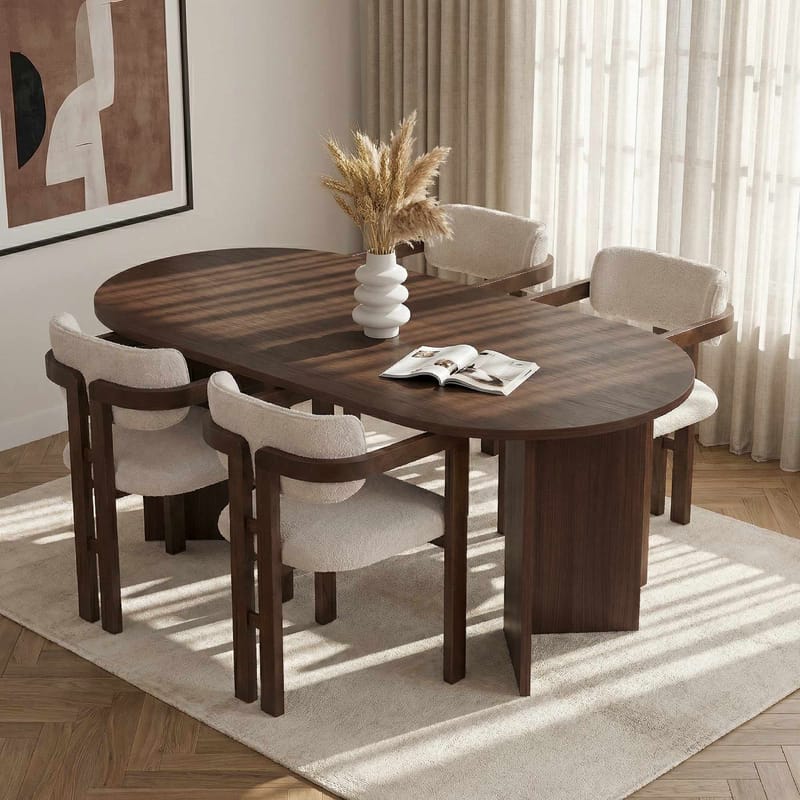 Dano ruokapöytä- ja tuolisetti 180x75x90 cm 5 osaa - Milano Walnut, Dark Walnut, White - Huonekalut - Pöytä & ruokailuryhmä - Ruokailuryhmä