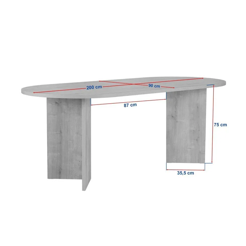 Dano Ruokapöytä Ovaali 200 cm - Luonnonväri - Huonekalut - Pöytä & ruokailuryhmä - Ruokapöydät & keittiön pöydät