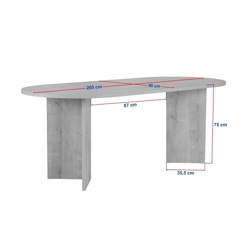 Dano Ruokapöytä Ovaali 200 cm - Musta - Huonekalut - Pöytä & ruokailuryhmä - Ruokapöydät & keittiön pöydät