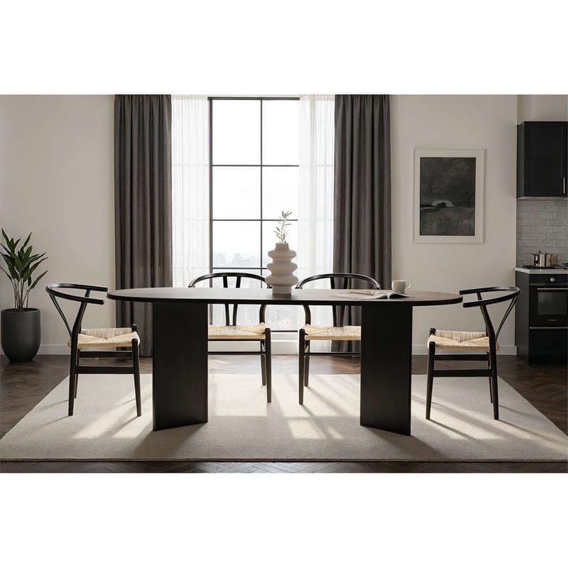 Dano Ruokapöytä Ovaali 200 cm - Musta - Huonekalut - Pöytä & ruokailuryhmä - Ruokapöydät & keittiön pöydät