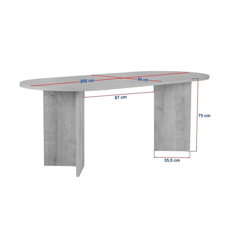 Dano Ruokapöytä Ovaali 200 cm - Ruskea - Huonekalut - Pöytä & ruokailuryhmä - Ruokapöydät & keittiön pöydät