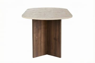 Dano Ruokapöytä Soikea 200 cm - Travertine Walnut - Huonekalut - Pöytä & ruokailuryhmä - Ruokapöydät & keittiön pöydät