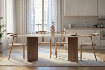 Dano Ruokapöytä Soikea 200 cm - Travertine Walnut - Huonekalut - Pöytä & ruokailuryhmä - Ruokapöydät & keittiön pöydät
