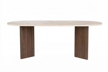 Dano Ruokapöytä Soikea 200 cm - Travertine Walnut - Huonekalut - Pöytä & ruokailuryhmä - Ruokapöydät & keittiön pöydät