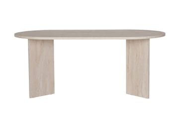Dano soikea ruokapöytä 180x90 cm travertiinin näköisellä pinnalla - Beige - Huonekalut - Pöytä & ruokailuryhmä - Ruokapöydät & keittiön pöydät