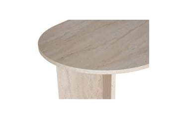 Dano soikea ruokapöytä 180x90 cm travertiinin näköisellä pinnalla - Beige - Huonekalut - Pöytä & ruokailuryhmä - Ruokapöydät & keittiön pöydät