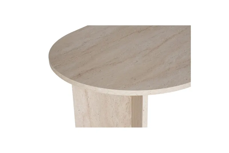 Dano soikea ruokapöytä 180x90 cm travertiinin näköisellä pinnalla - Beige - Huonekalut - Pöytä & ruokailuryhmä - Ruokapöydät & keittiön pöydät