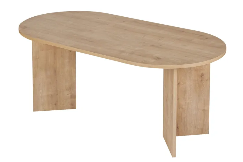 Dano soikea ruokapöytä 180x90 cm puu- ja tammijäljitelmällä, Beige