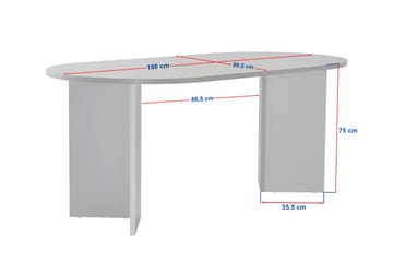Dano soikea ruokapöytä 180x90 cm puu- ja tammijäljitelmällä - Beige - Huonekalut - Pöytä & ruokailuryhmä - Ruokapöydät & keittiön pöydät