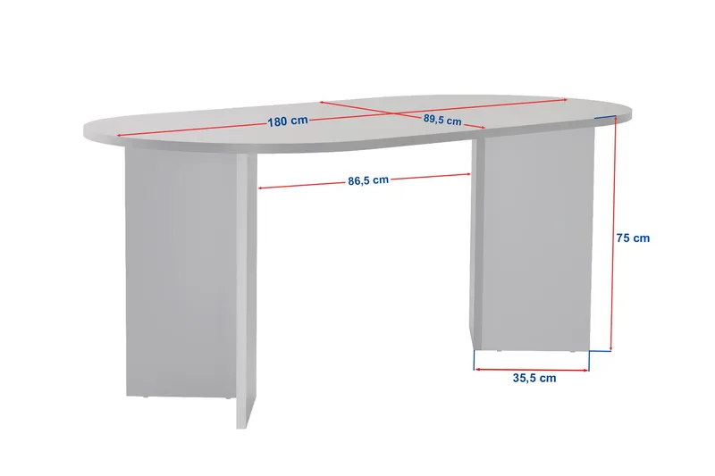 Dano soikea ruokapöytä 180x90 cm puu- ja tammijäljitelmällä - Beige - Huonekalut - Pöytä & ruokailuryhmä - Ruokapöydät & keittiön pöydät