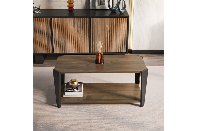 Dargaville Sohvapöytä 91 cm - Pähkinä/Musta - Huonekalut - Pöytä & ruokailuryhmä - Sohvapöytä