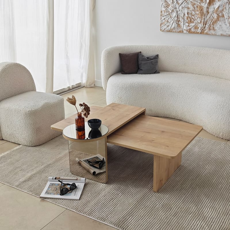 Dasina sohvapöytä 105 cm - Bronzie/Sapphire Oak - Huonekalut - Pöytä & ruokailuryhmä - Sohvapöytä