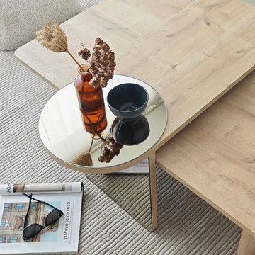 Dasina sohvapöytä 105 cm - Bronzie/Sapphire Oak - Huonekalut - Pöytä & ruokailuryhmä - Sohvapöytä