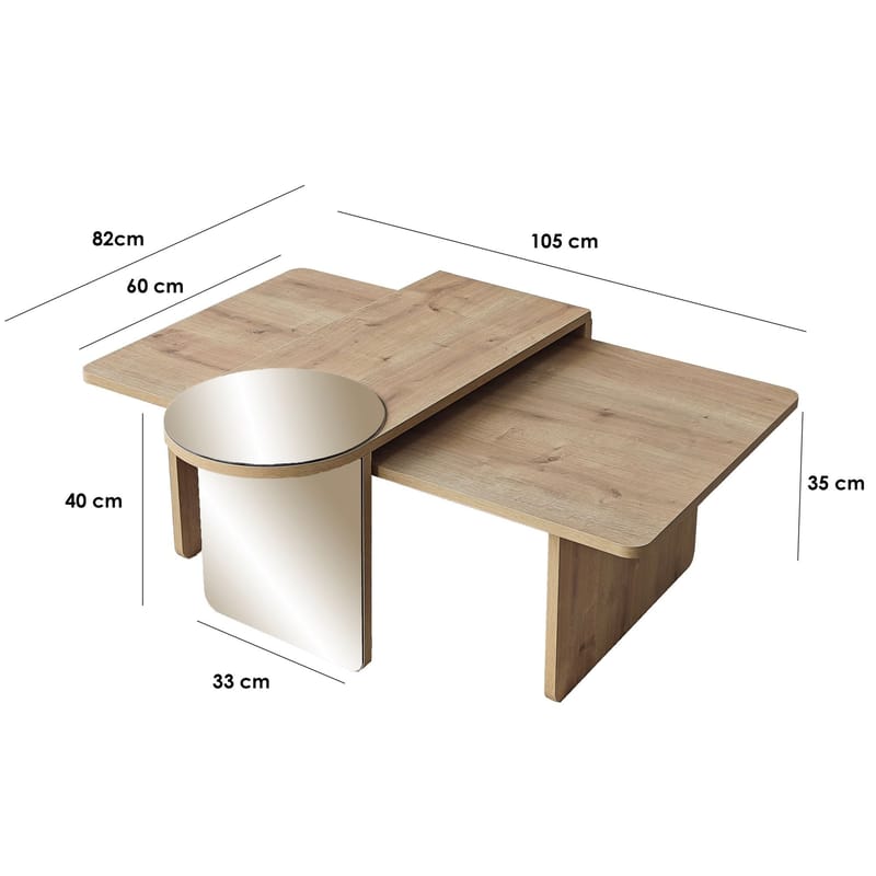 Dasina sohvapöytä 105 cm - Bronzie/Sapphire Oak - Huonekalut - Pöytä & ruokailuryhmä - Sohvapöytä
