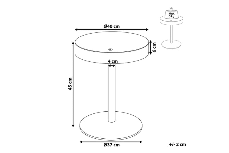 Debanhi Sohvapöytä 40x45 cm - Tumma puu/Valkoinen - Huonekalut - Pöytä & ruokailuryhmä - Sohvapöytä