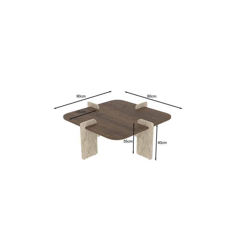 Denros Sohvapöytä 90 cm - Ruskea/Tummanruskea - Huonekalut - Pöytä & ruokailuryhmä - Sohvapöytä