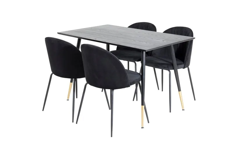 Dipp-ruokapöytä 120 cm ja 4 Wrinkles-ruokatuolia