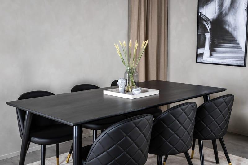Dipp-ruokapöytä 180 cm ja 6 Velvet Deluxe -ruokatuolia - Huonekalut - Pöytä & ruokailuryhmä - Ruokailuryhmä