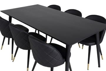 Dipp-ruokapöytä 180 cm ja 6 Velvet Deluxe -ruokatuolia - Huonekalut - Pöytä & ruokailuryhmä - Ruokailuryhmä