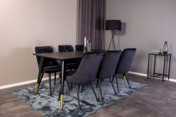 Dipp-ruokapöytä 180 cm ja 6 Velvet Deluxe -samettituolia - Huonekalut - Pöytä & ruokailuryhmä - Ruokailuryhmä