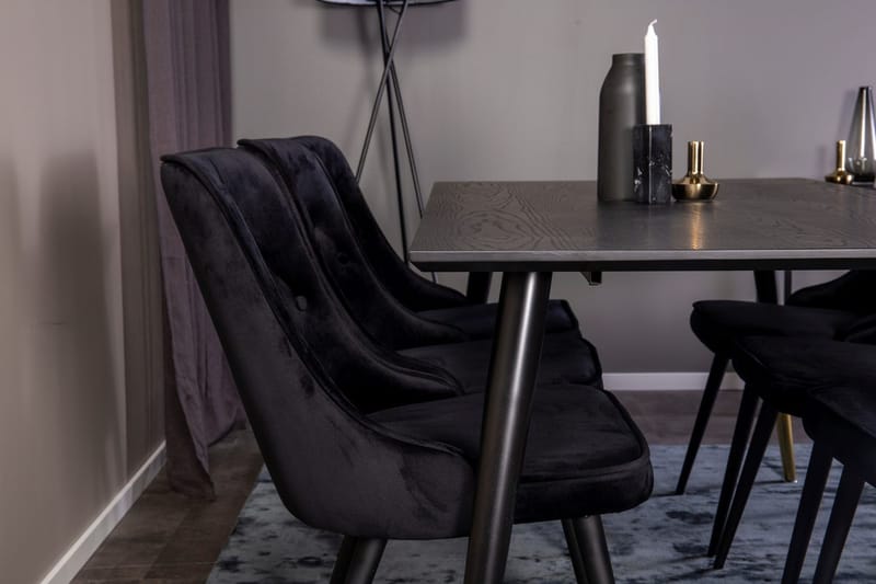 Dipp-ruokapöytä 180 cm ja 6 Velvet Deluxe -samettituolia - Huonekalut - Pöytä & ruokailuryhmä - Ruokailuryhmä