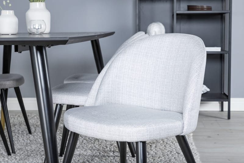 Dipp-ruokapöytä 180 cm ja 6 Velvet-ruokatuolia