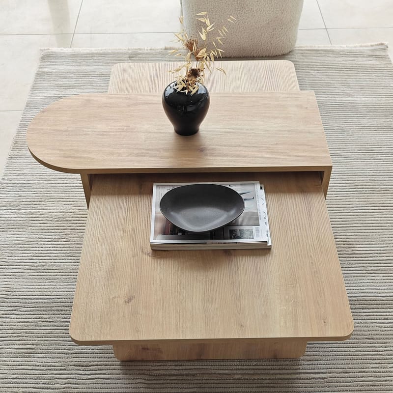 Djarhint Sohvapöytäsarja 82 cm - Pronssi ja Sapphire Oak - Huonekalut - Pöytä & ruokailuryhmä - Sohvapöytä