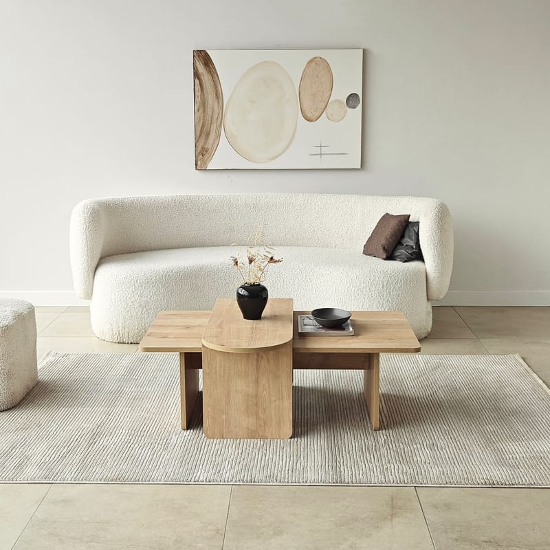 Djarhint Sohvapöytäsarja 82 cm - Pronssi ja Sapphire Oak - Huonekalut - Pöytä & ruokailuryhmä - Sohvapöytä