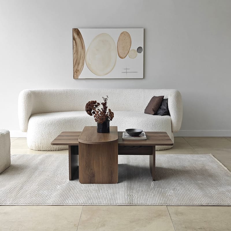 Djarhint Sohvapöytäsarja 82 cm - Pronssi ja pähkinä - Huonekalut - Pöytä & ruokailuryhmä - Sohvapöytä