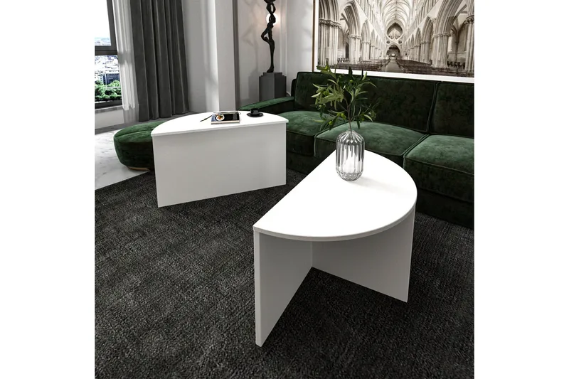 Dolcer Sohvapöytä 70 cm - Valkoinen - Huonekalut - Pöytä & ruokailuryhmä - Apupöytä & sivupöytä - Sarjapöytä